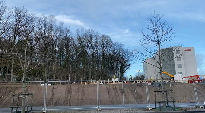 Bygget pågår på Titteridammsvägen